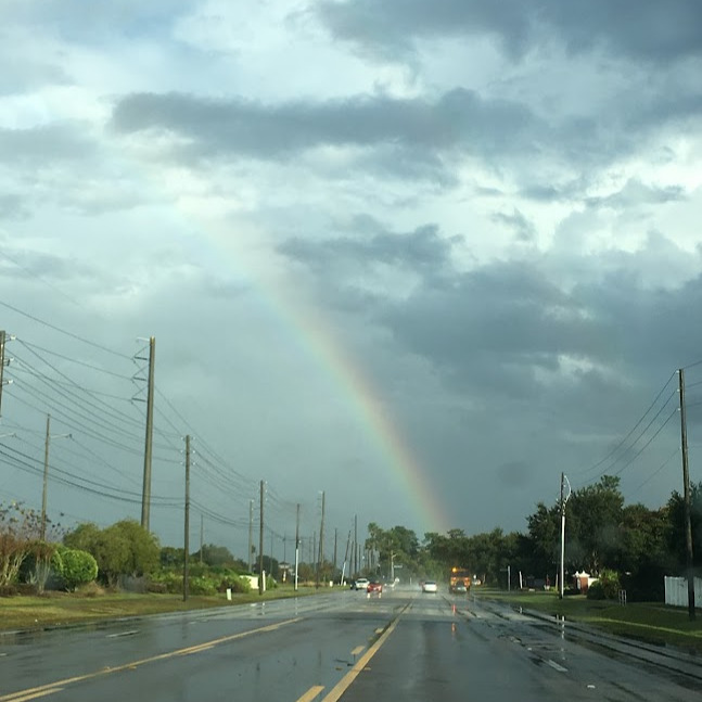 after storm with rainbow